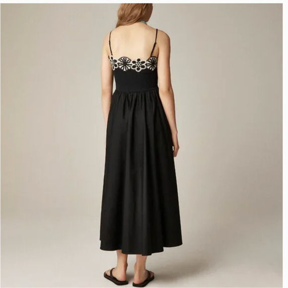 J Crew Black Crochet Mixy Dress XXL 2X NWT Midi CL651 J.Crew Boho Western Floral - Picture 4 of 7